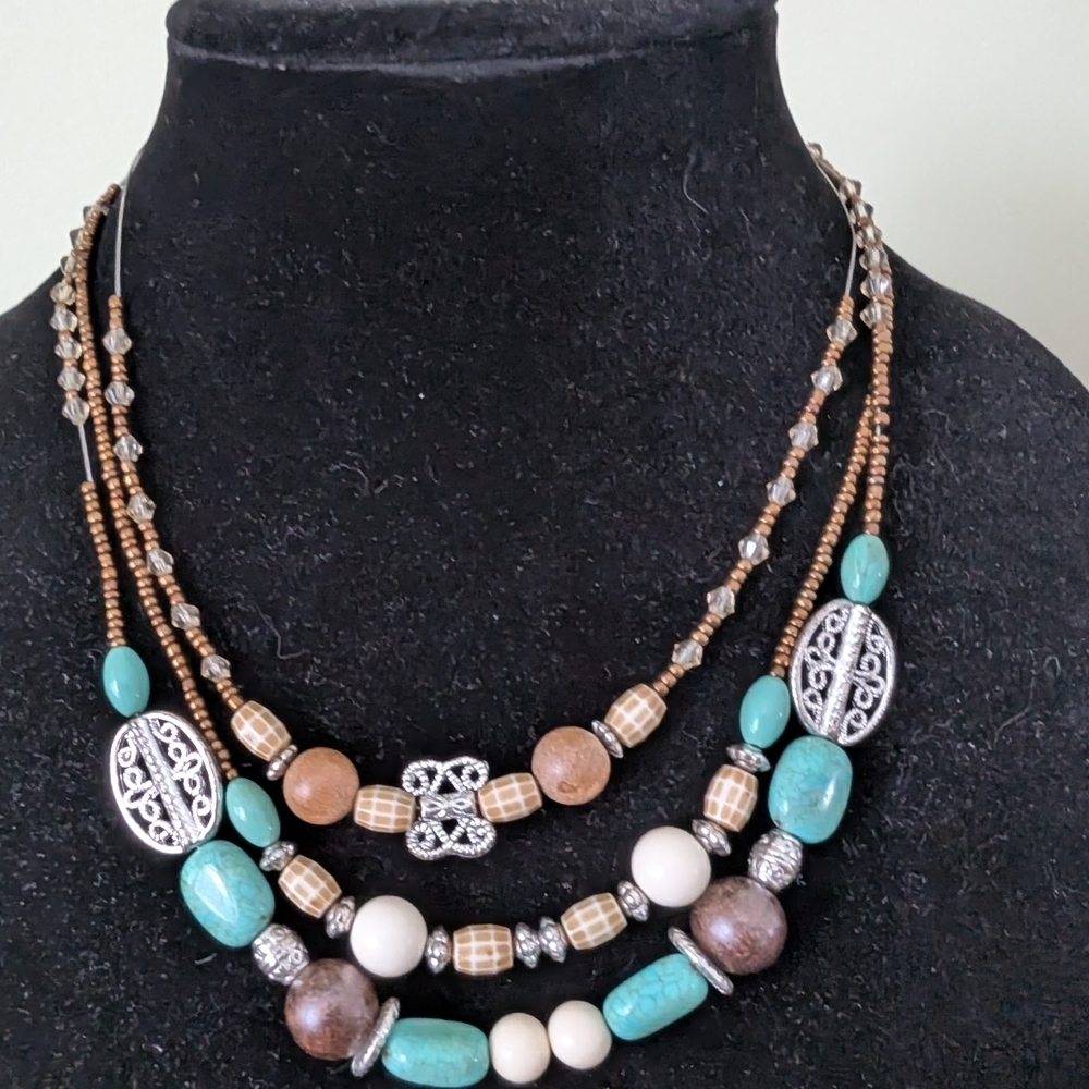 Vintage Multi-Layered Beaded Necklace - Picture 7 of 9